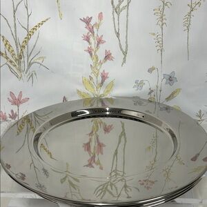 Pottery Barn Silver Reflective Charger Plate